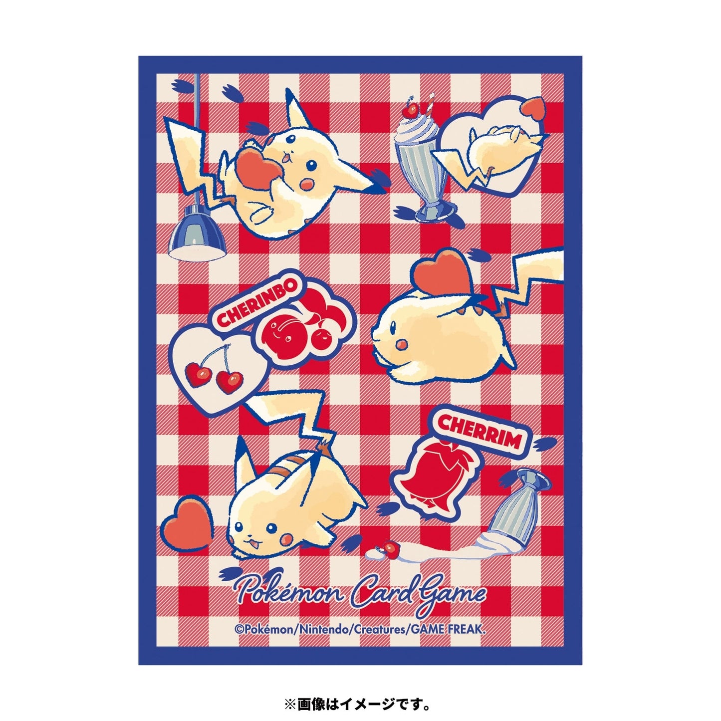 Pikachu and Hearts Card Sleeves (Blue Border)