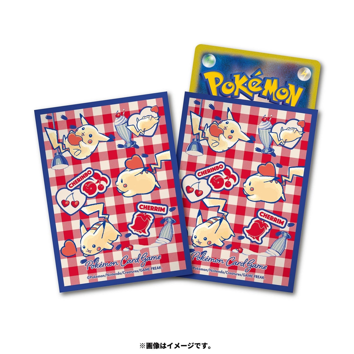 Pikachu and Hearts Card Sleeves (Blue Border)